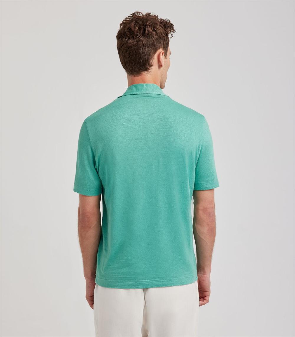 S.Moritz Polo skipper verde smeraldo in jersey lino | S.Moritz Sito Ufficiale Qualità Garantita