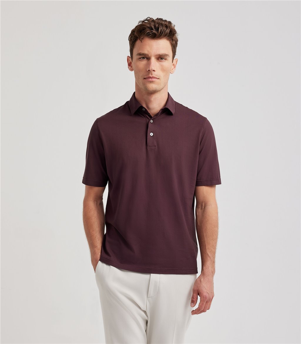 S.Moritz Polo amarena da uomo in cotone crepe | S.Moritz Sito Ufficiale