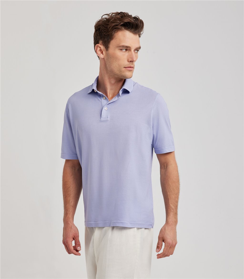 S.Moritz Polo lilla da uomo in cotone crepe | S.Moritz Sito Ufficiale