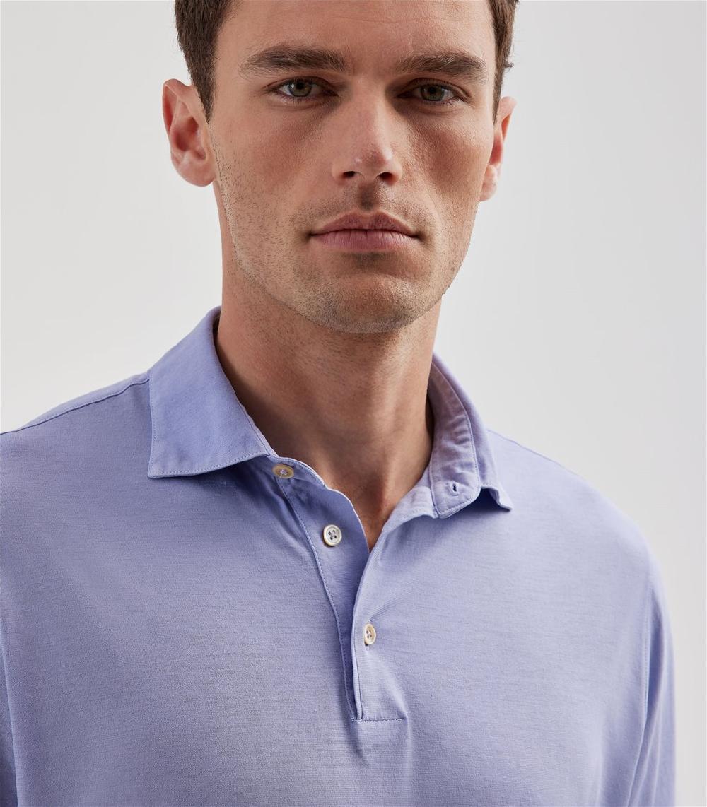 S.Moritz Polo lilla da uomo in cotone crepe | S.Moritz Sito Ufficiale Shopping Online