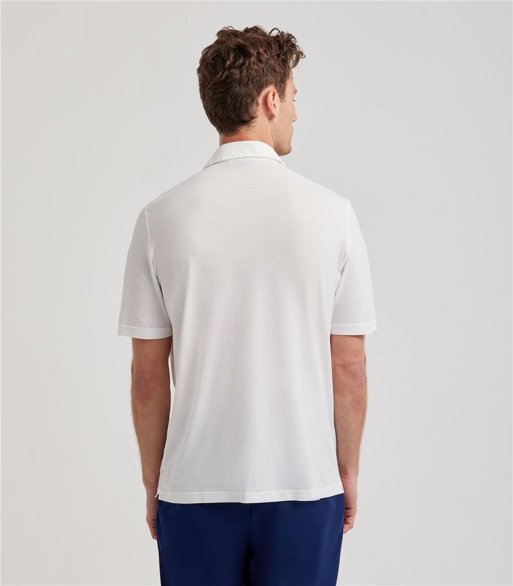 S.Moritz Polo bianca da uomo in cotone crepe | S.Moritz Sito Ufficiale Affare Del Giorno