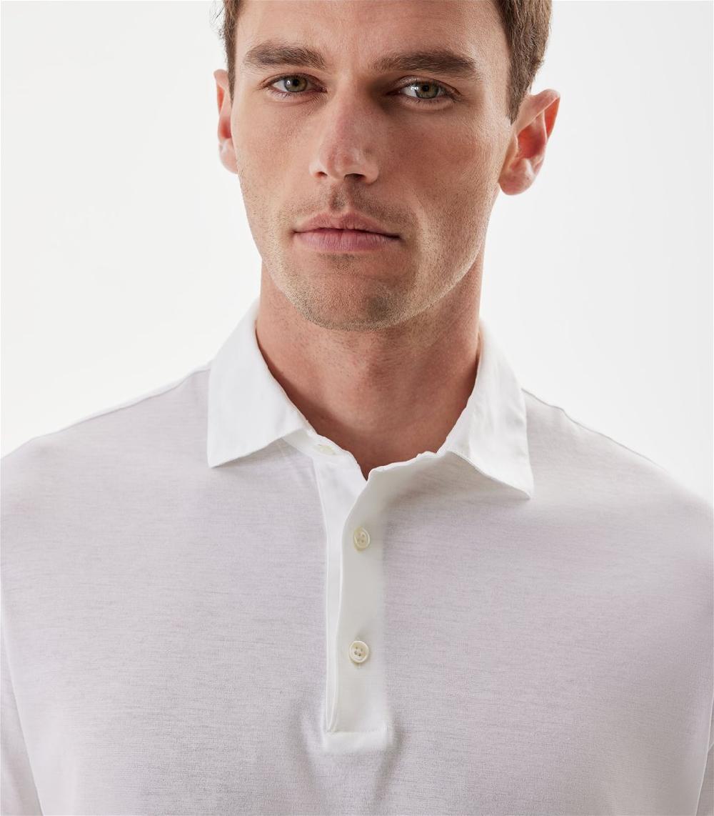 S.Moritz Polo bianca da uomo in cotone crepe | S.Moritz Sito Ufficiale Affare Del Giorno