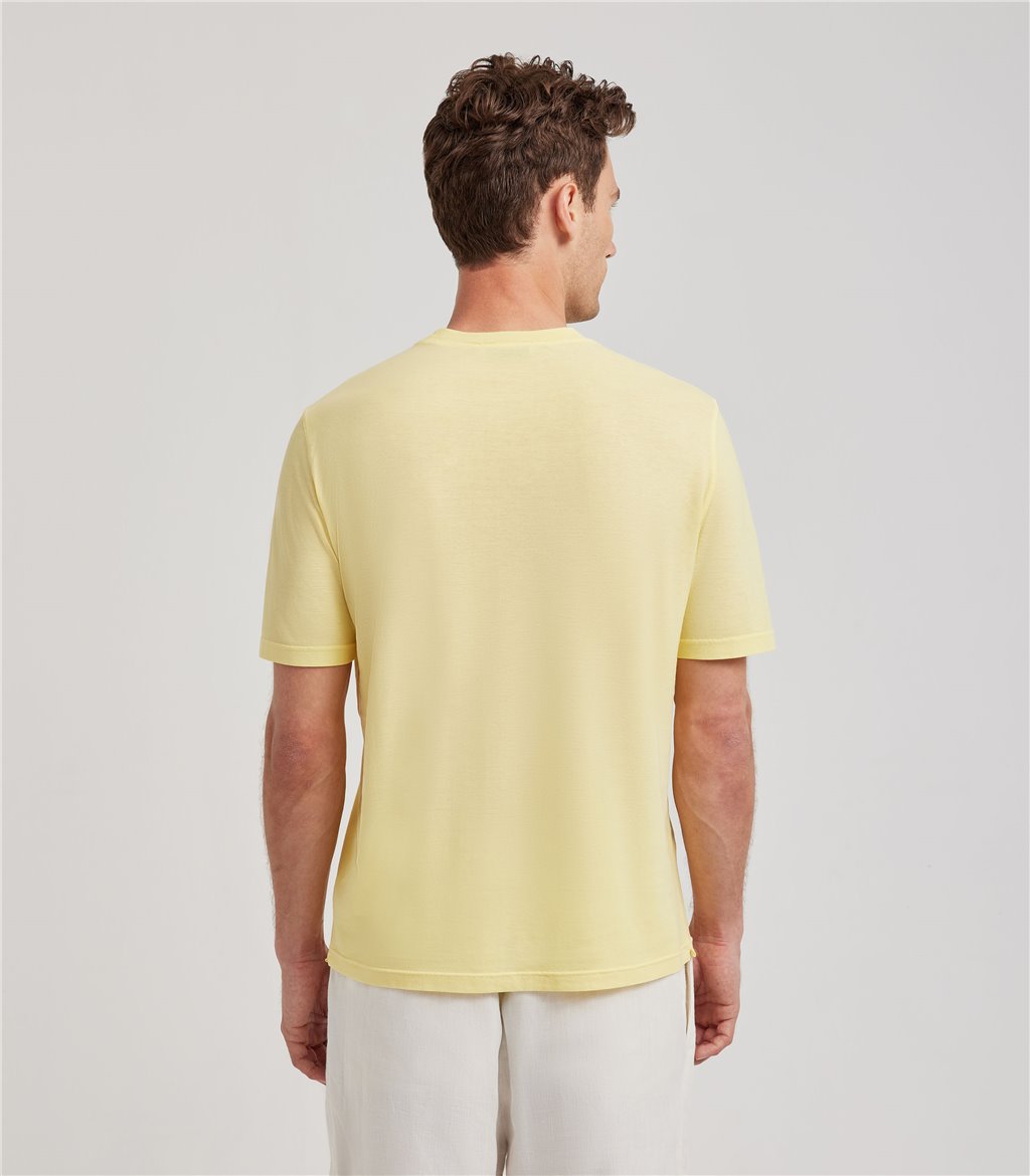 S.Moritz T-shirt gialla da uomo in cotone crepe | S.Moritz Sito Ufficiale Saldi Di Fabbrica