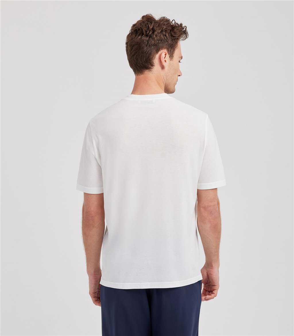 S.Moritz T-shirt bianca da uomo in cotone crepe | S.Moritz Sito Ufficiale Vendite Flash