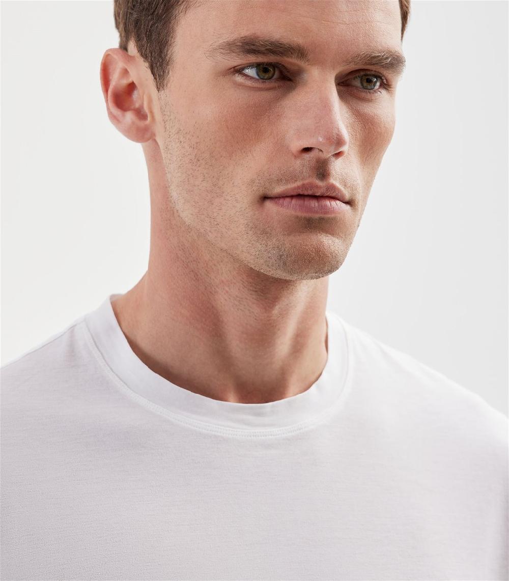S.Moritz T-shirt bianca da uomo in cotone crepe | S.Moritz Sito Ufficiale Vendite Flash