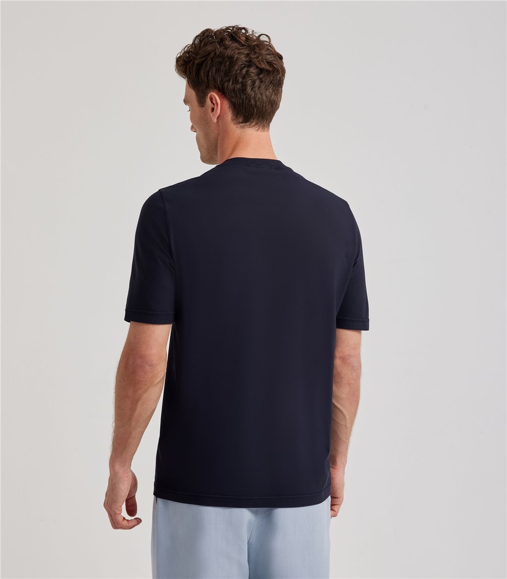 S.Moritz T-shirt blu da uomo in cotone crepe | S.Moritz Sito Ufficiale Economico