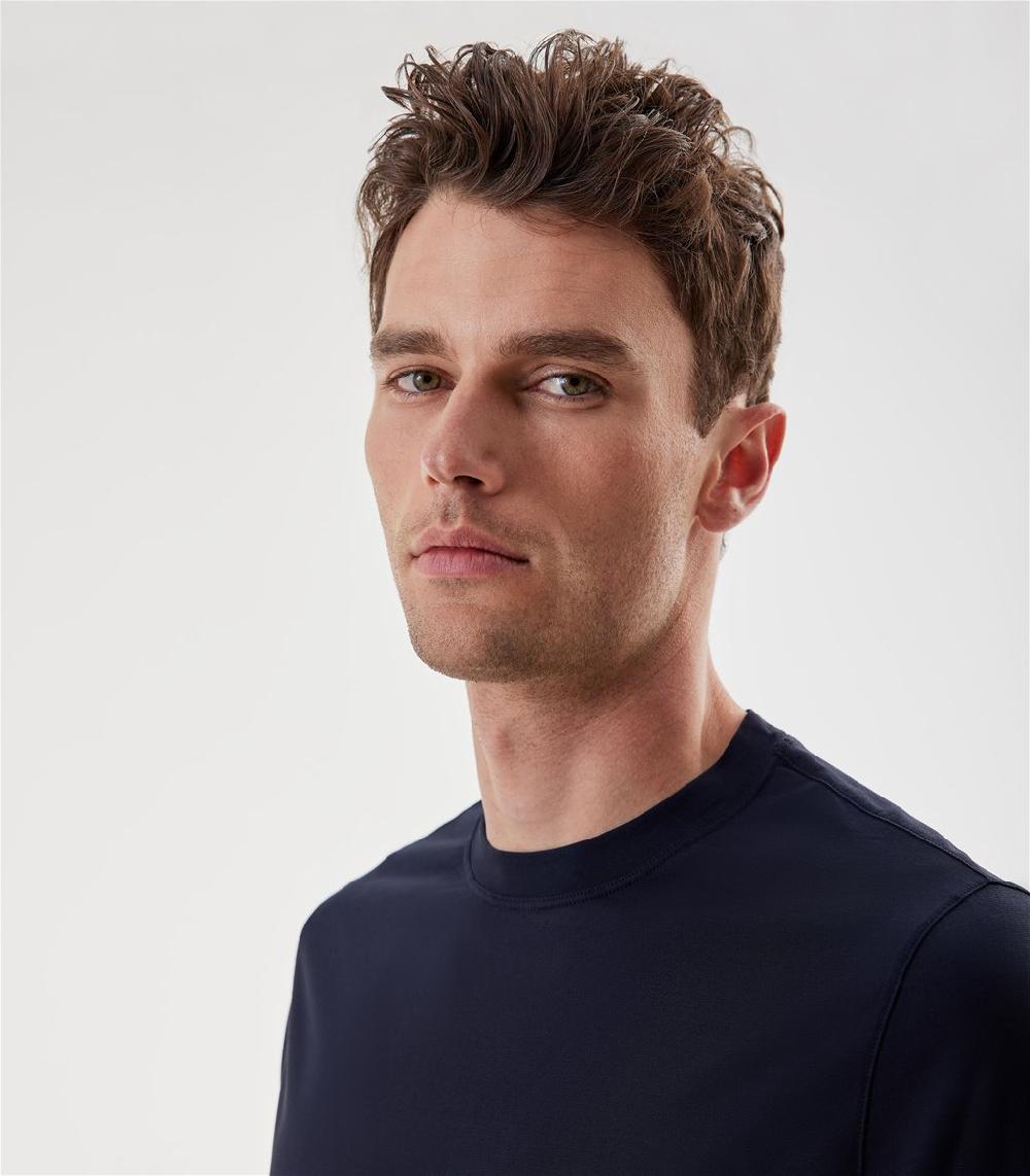 S.Moritz T-shirt blu da uomo in cotone crepe | S.Moritz Sito Ufficiale Economico