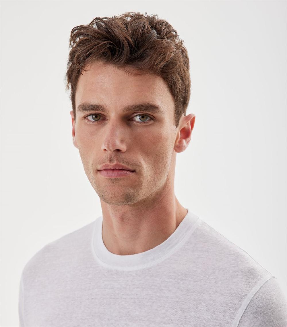 S.Moritz T-shirt bianca da uomo in jersey lino | S.Moritz Sito Ufficiale In Saldo