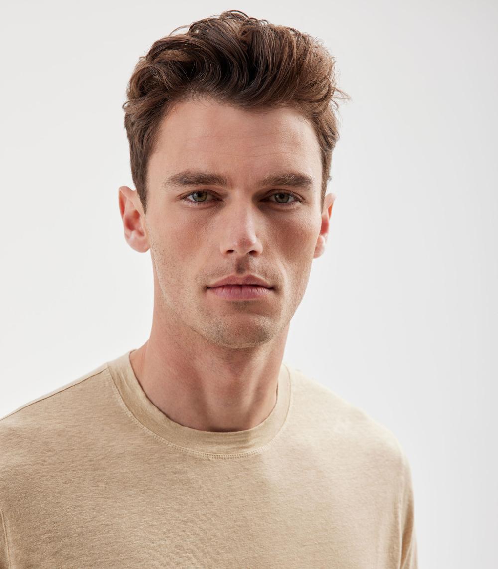 S.Moritz T-shirt beige da uomo in jersey lino | S.Moritz Sito Ufficiale Nuova