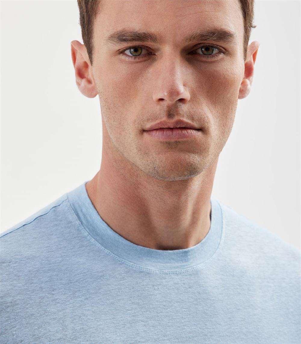 S.Moritz T-shirt cielo da uomo in jersey lino | S.Moritz Sito Ufficiale Italy