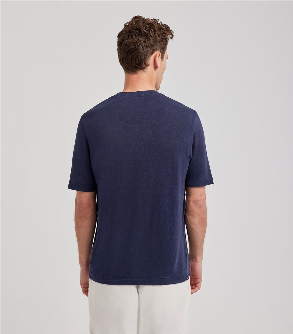 S.Moritz T-shirt indaco da uomo in jersey lino | S.Moritz Sito Ufficiale Nuovo