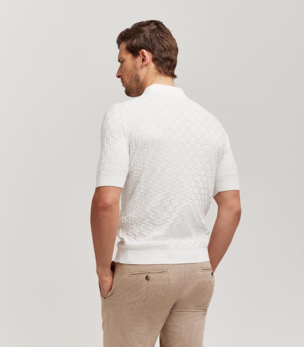 S.Moritz T-SHIRT COLLO CAMICIA PUNTO QUADRETTO - COTONE Promozione