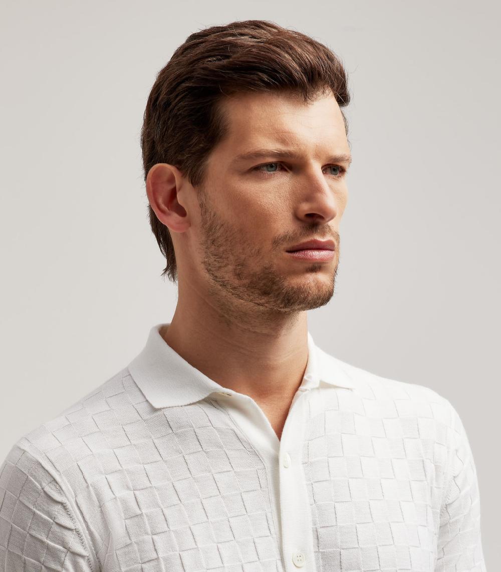 S.Moritz T-SHIRT COLLO CAMICIA PUNTO QUADRETTO - COTONE Promozione