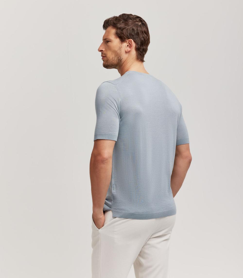 S.Moritz T-SHIRT - LANA SETA CASHMERE Qualità Garantita