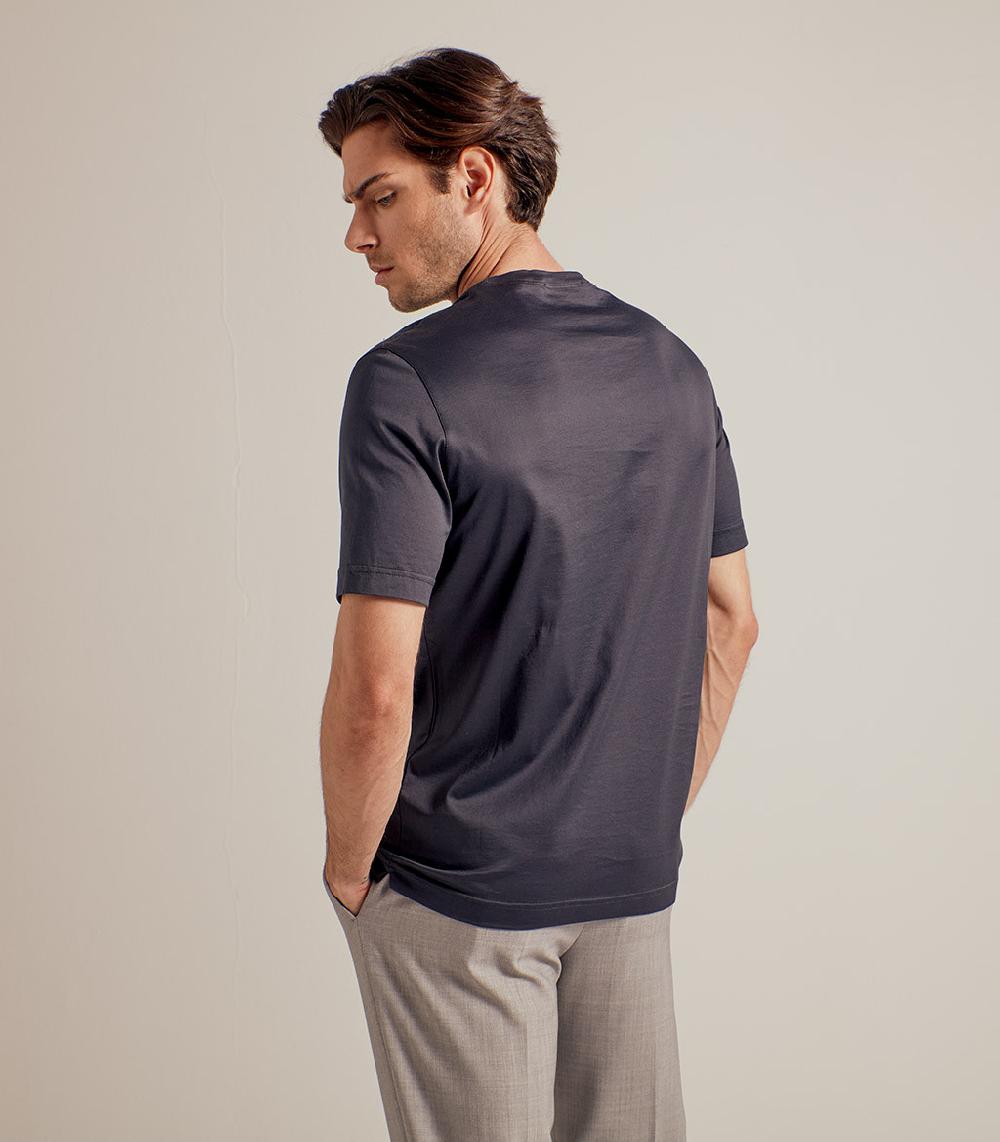 S.Moritz T-SHIRT IN COTONE SUPERFINE - GRIGIO ANTRACITE Consegna Veloce