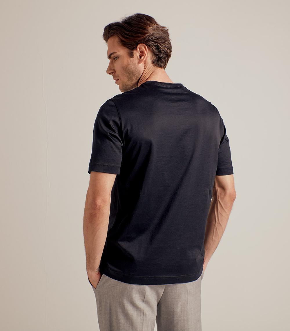 S.Moritz T-SHIRT IN COTONE SUPERFINE - NERO Promozione Limitata