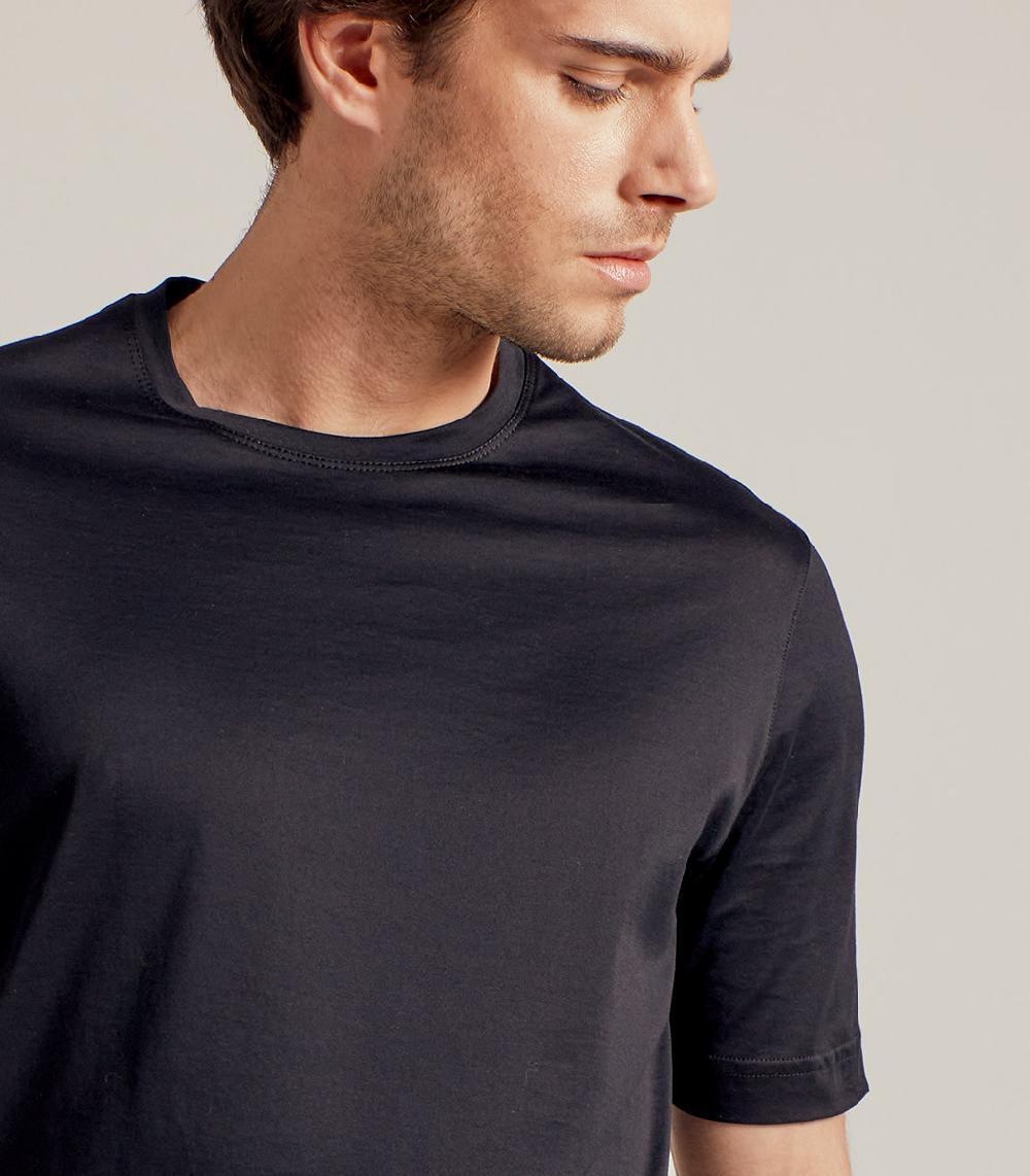S.Moritz T-SHIRT IN COTONE SUPERFINE - NERO Promozione Limitata
