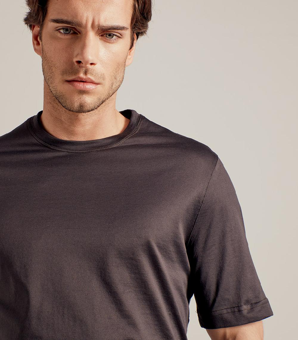 S.Moritz T-SHIRT IN COTONE SUPERFINE - MARRONE Fino Al -60%