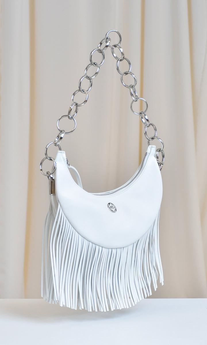 Sara Battaglia Banana Shoulder Bag Fringed In Saldo
