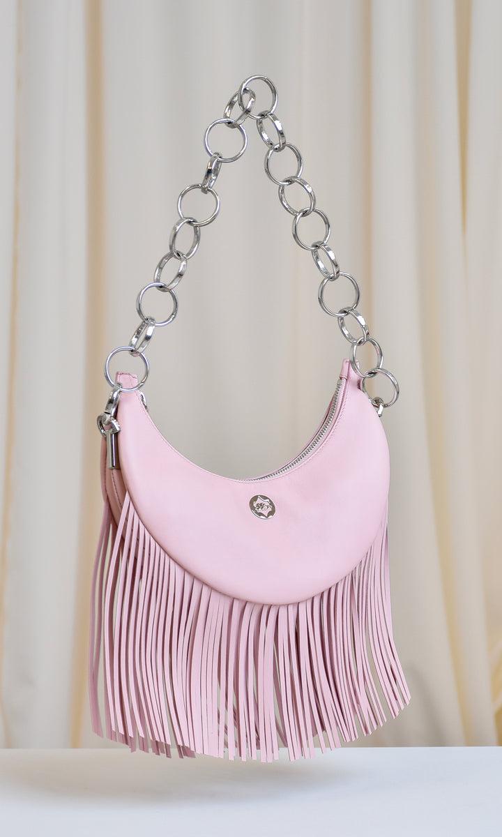 Sara Battaglia Banana Shoulder Bag Fringed Nuova