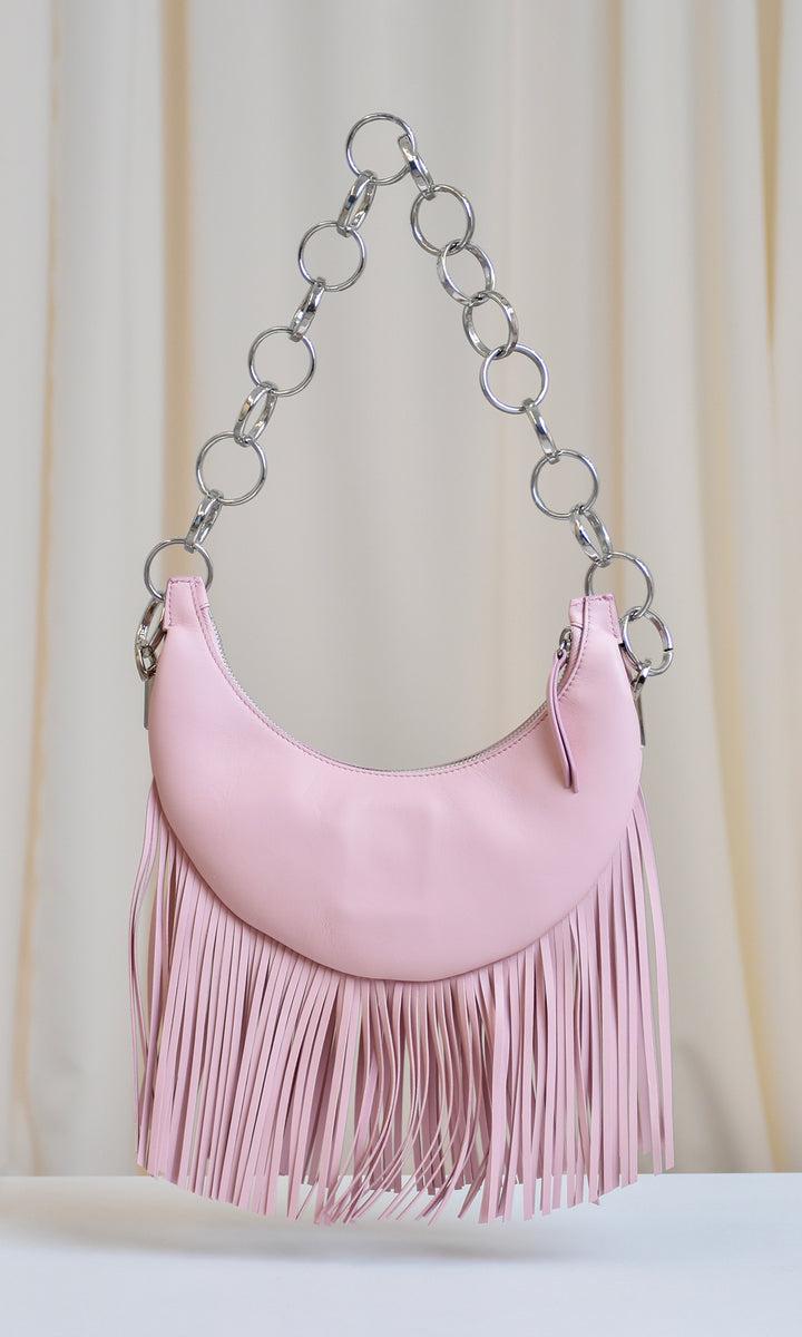Sara Battaglia Banana Shoulder Bag Fringed Nuova