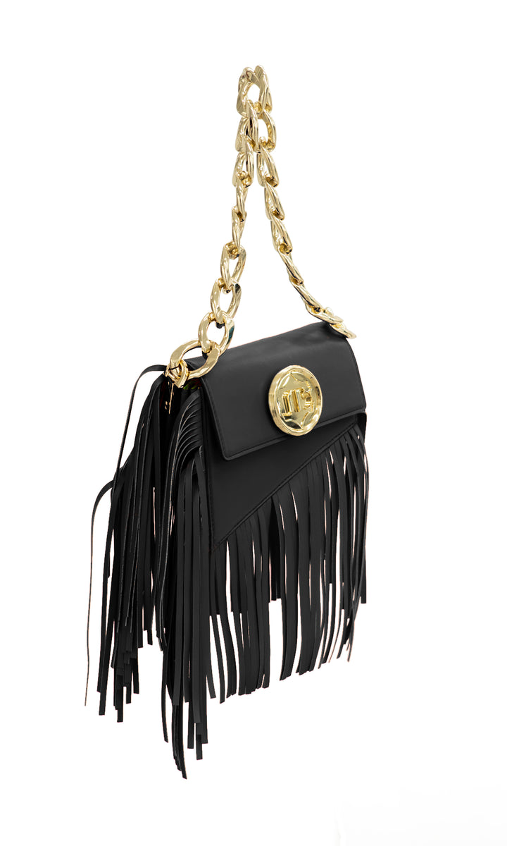 Sara Battaglia Euphoria Fringed Bag XS In Linea