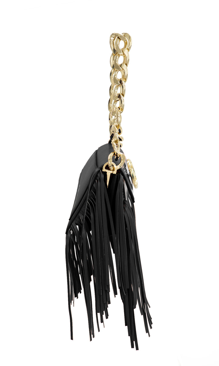 Sara Battaglia Euphoria Fringed Bag XS In Linea