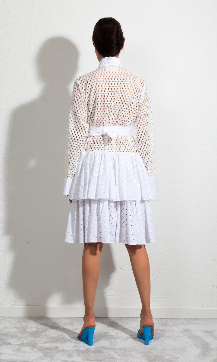 Sara Battaglia Ruffle Midi Dress Consegna Veloce