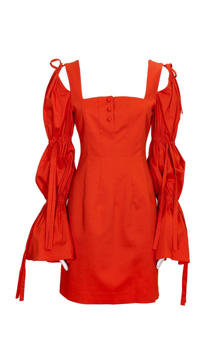 Sara Battaglia Puffed Sleeves Dress Sconto