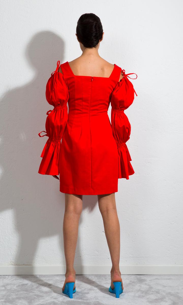 Sara Battaglia Puffed Sleeves Dress Sconto