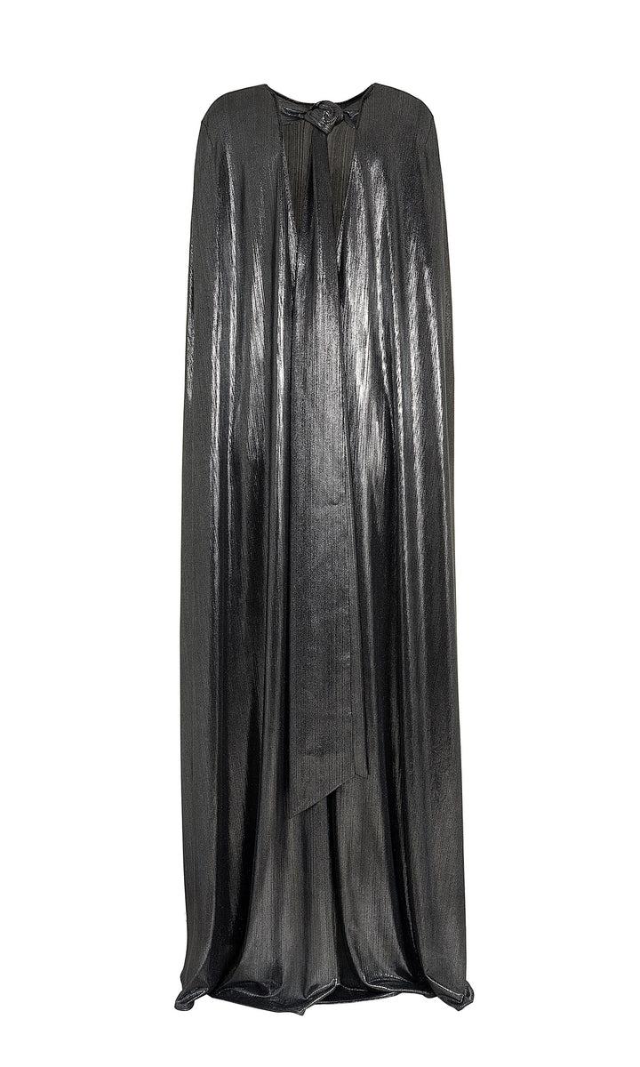 Sara Battaglia Lurex cape dress Novità