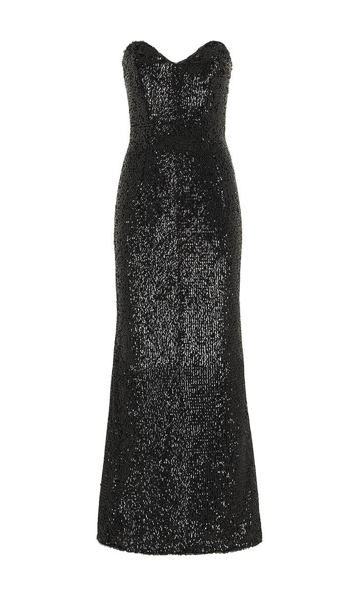 Sara Battaglia Sequins sweetheart neckline dress Offerte