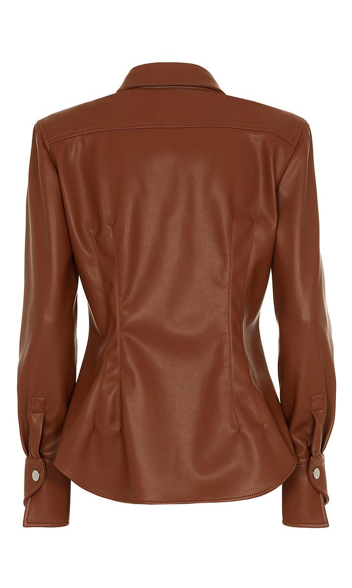 Sara Battaglia Eco-leather shirt Vendita Calda