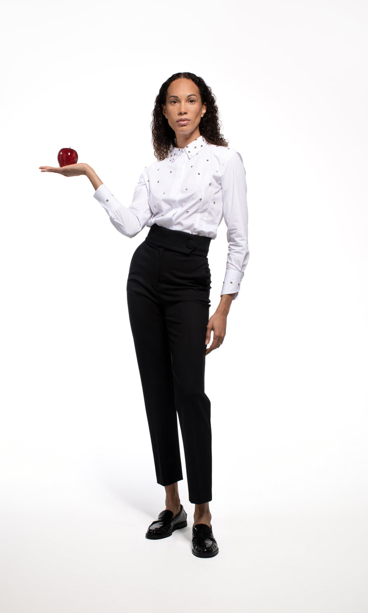 Sara Battaglia Shirt with strass Vendite Flash