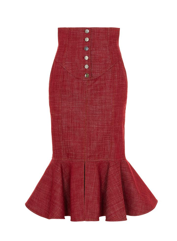 Sara Battaglia Denim longuette skirt Consegna Veloce