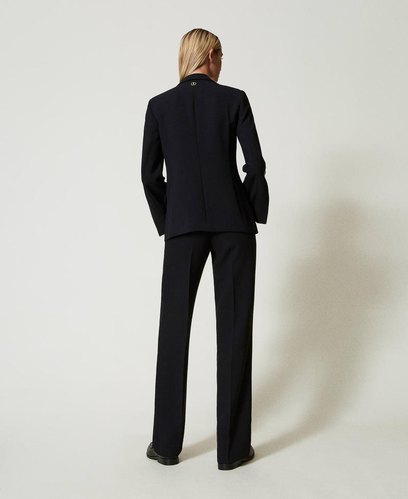 Scee by twin set Pantaloni straight leg in crêpe cady Saldi Di Fabbrica