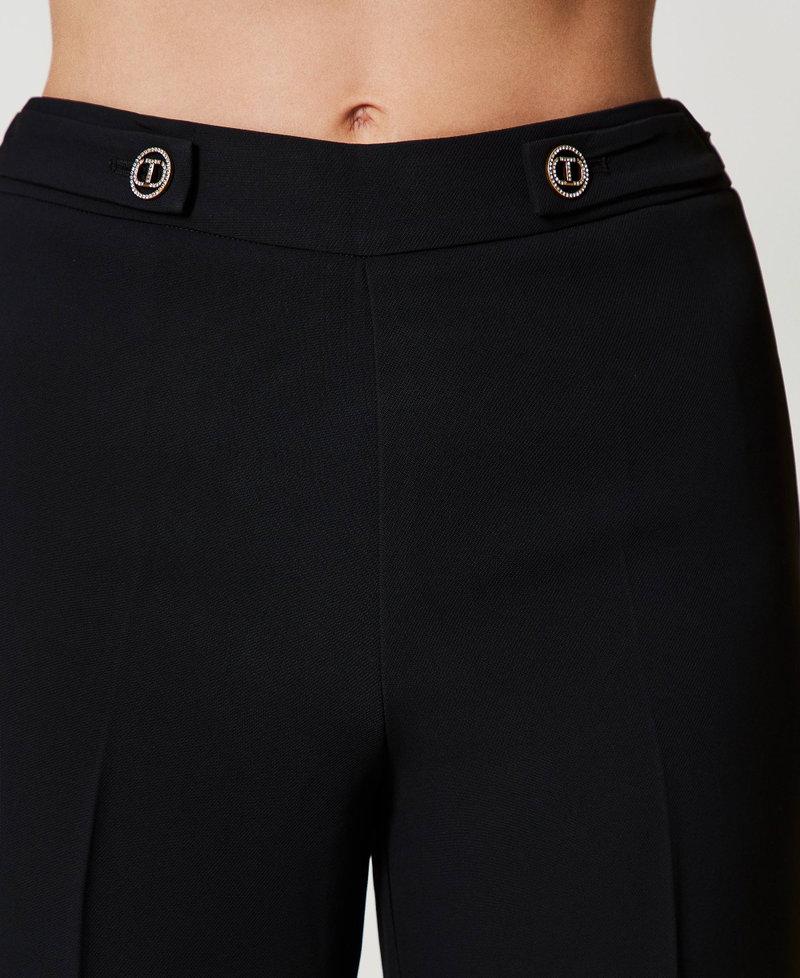 Scee by twin set Pantaloni straight leg in crêpe cady Saldi Di Fabbrica