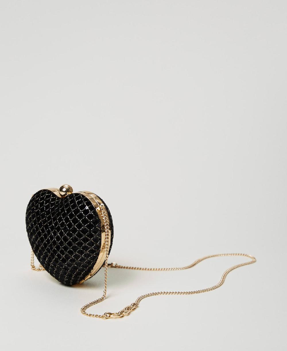 Scee by twin set Clutch 'Coup de coeur' in velluto ricamato Vendita