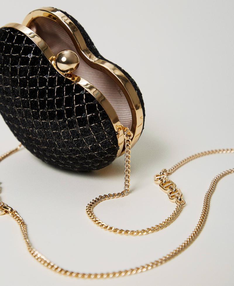Scee by twin set Clutch 'Coup de coeur' in velluto ricamato Vendita