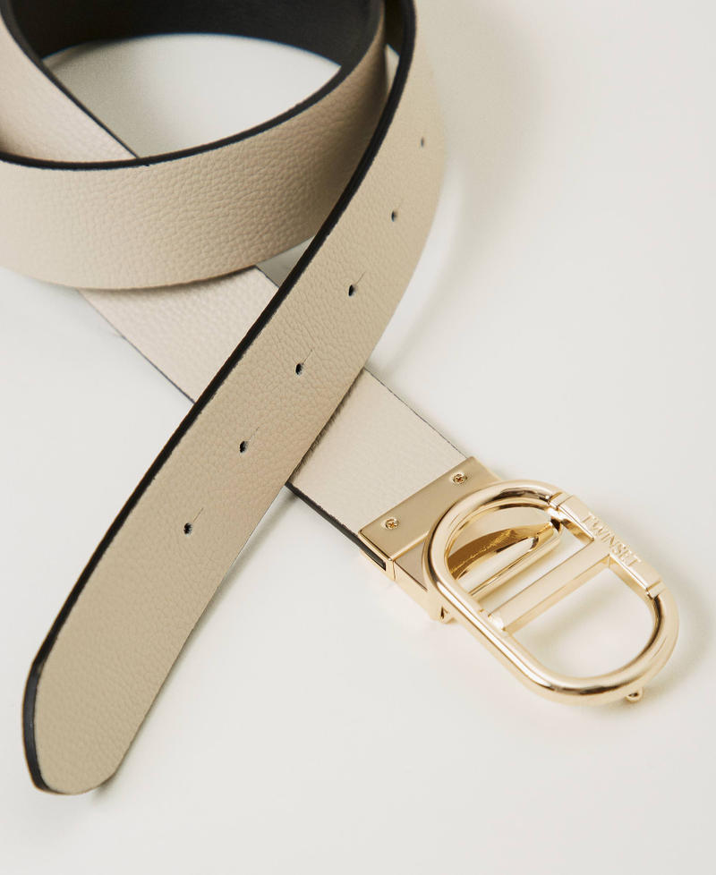 Scee by twin set Cintura reversibile con fibbia Oval T In Vendita