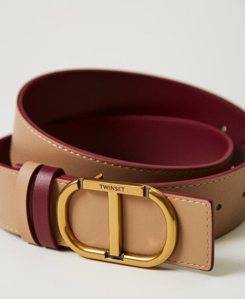 Scee by twin set Cintura reversibile in pelle con Oval T Hotsell