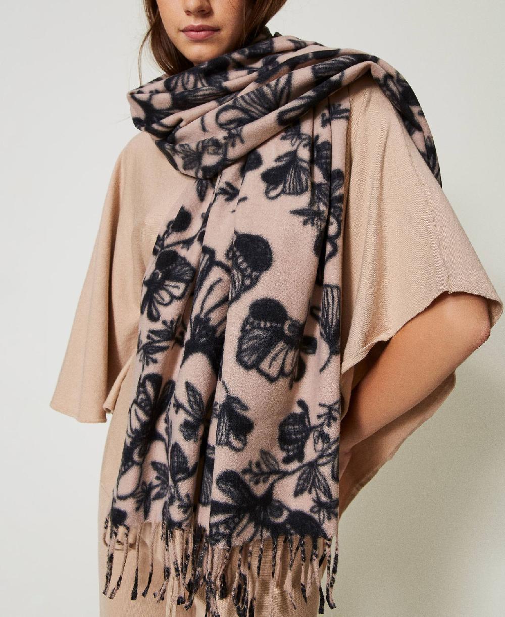 Scee by twin set Stola in panno a fiori
