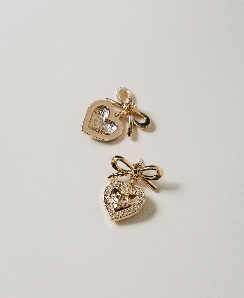 Scee by twin set Orecchini a cuore con strass e Oval T In Saldo
