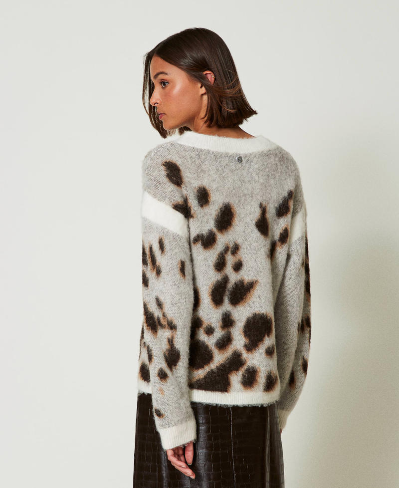 Scee by twin set Maglia jacquard animalier in misto lana Italia
