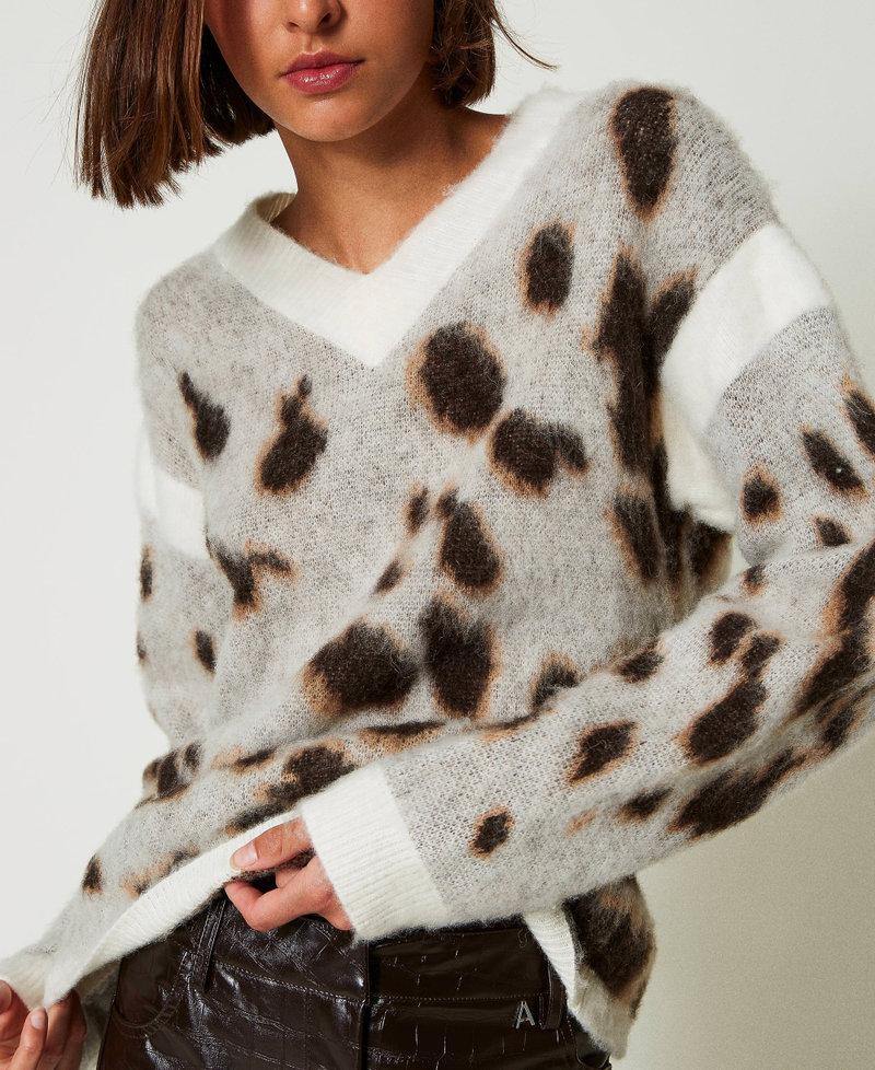 Scee by twin set Maglia jacquard animalier in misto lana Italia