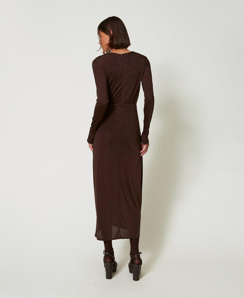 Scee by twin set Abito lungo in jersey con drappeggio laterale In Linea