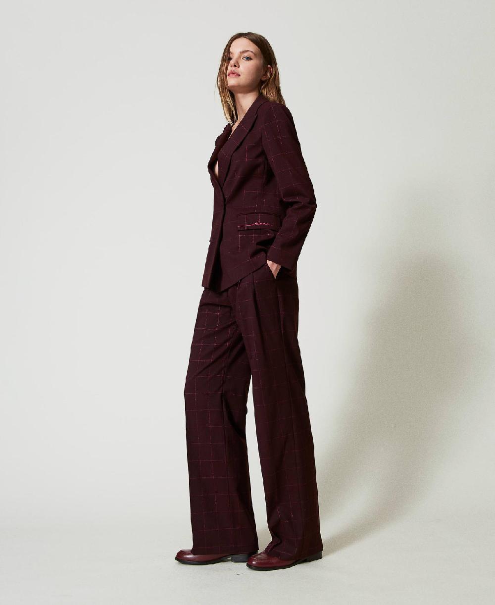 Scee by twin set Pantaloni a palazzo check con lurex Pezzi Unici