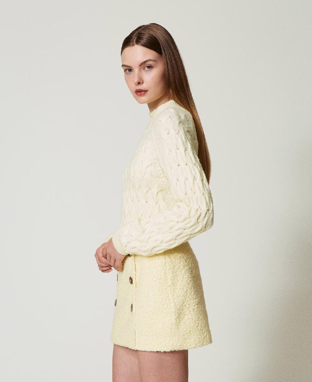 Scee by twin set Maglia lupetto in misto lana con trecce Qualità Garantita