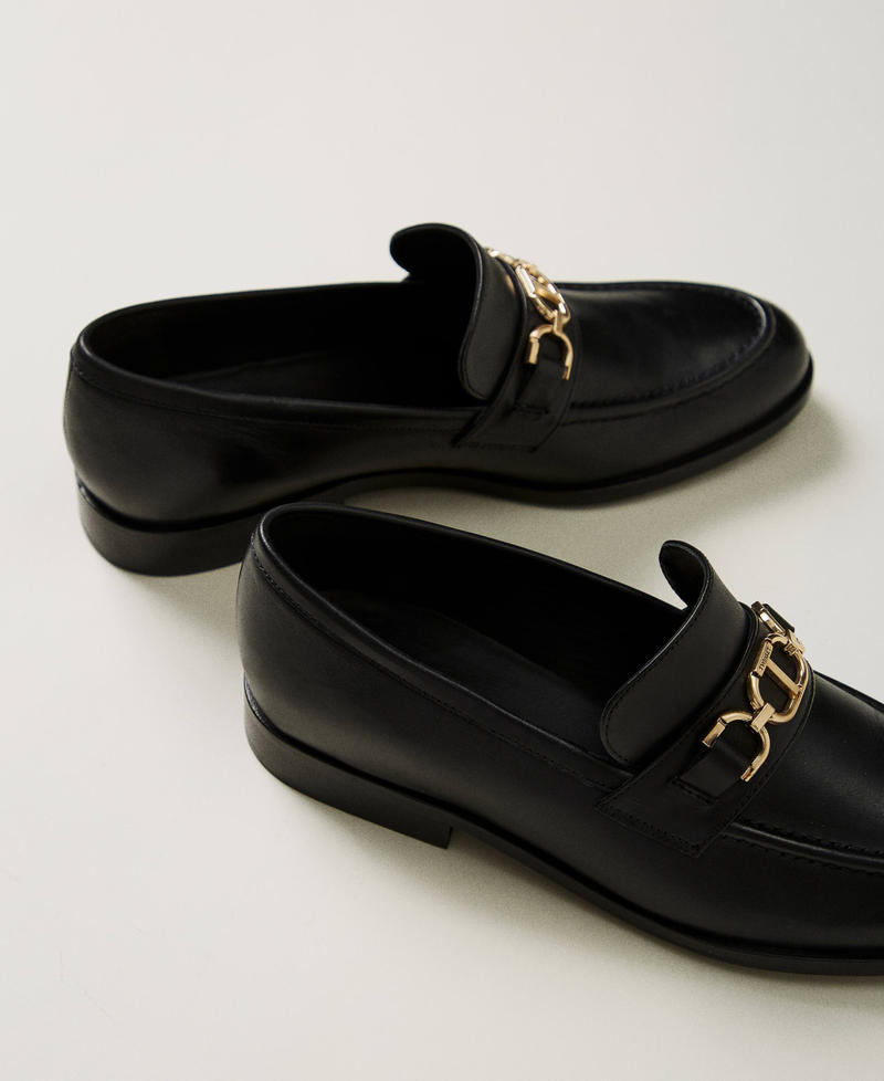 Scee by twin set Mocassini in pelle con morsetto Oval T Fino Al -60%