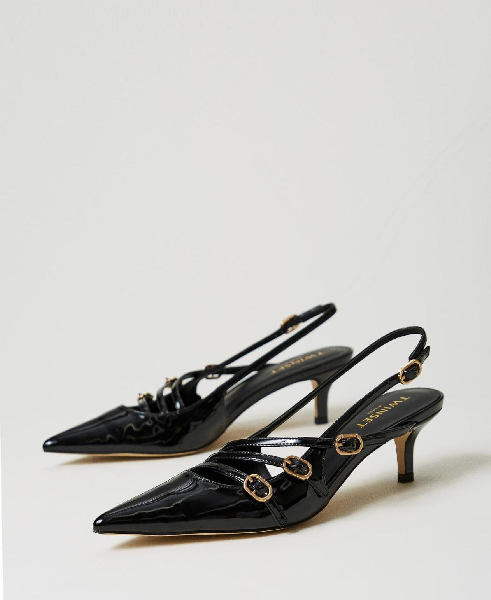 Scee by twin set Décolleté sling back in vernice con cinturini Affare Del Giorno